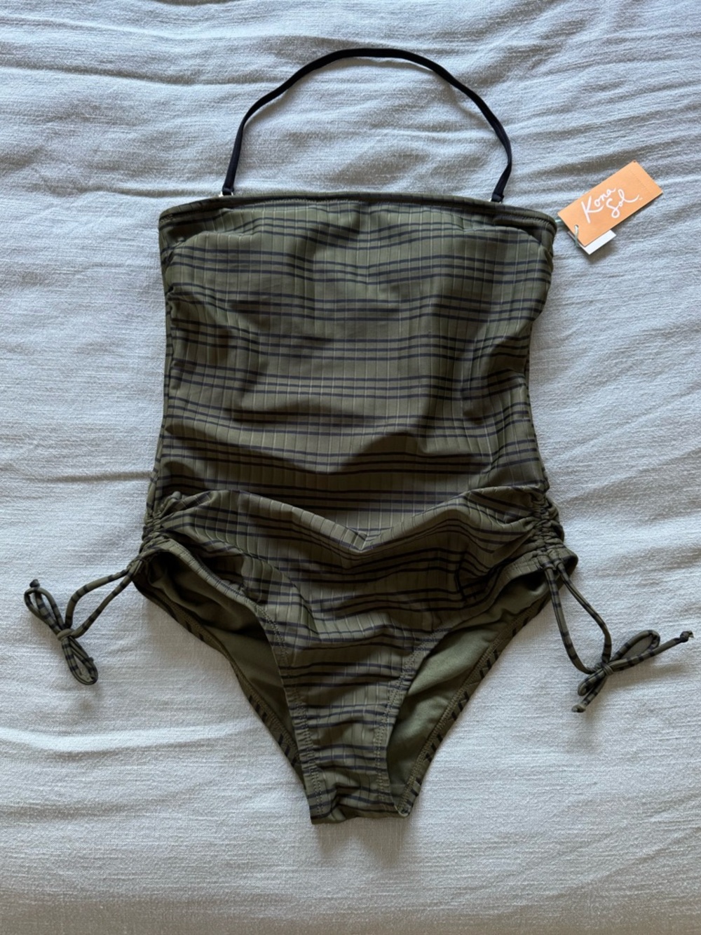 4/$20 - NWT Kona Sol One Piece Ribbed Swimsuit Bathing Beach (small)